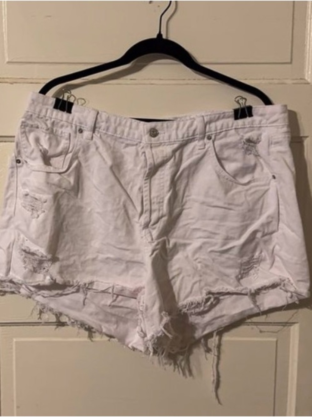 wild fable White Distressed Denim Cutoff Shorts